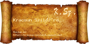 Kracsun Szilárd névjegykártya